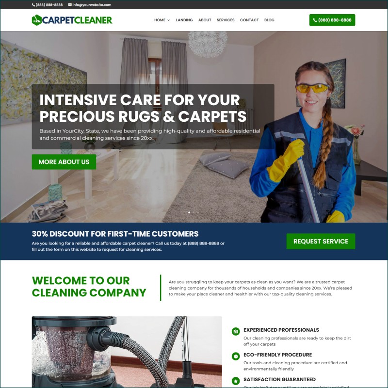 Free Carpet Cleaner Website With Hosting