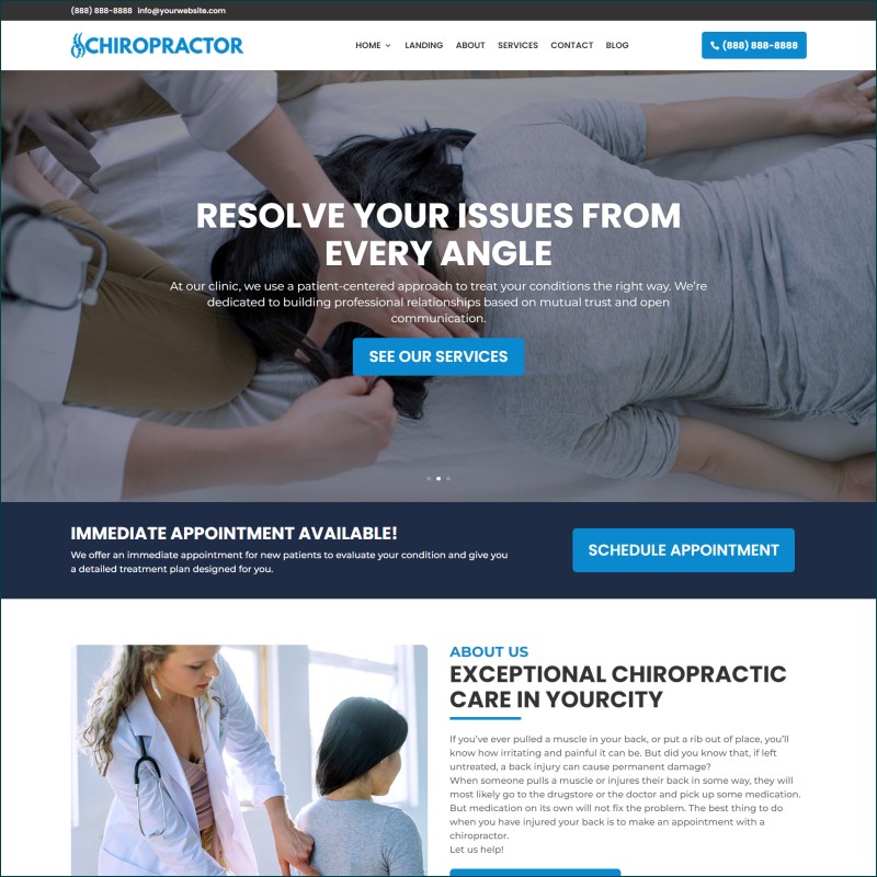 Free Chiropractor Website With Hosting