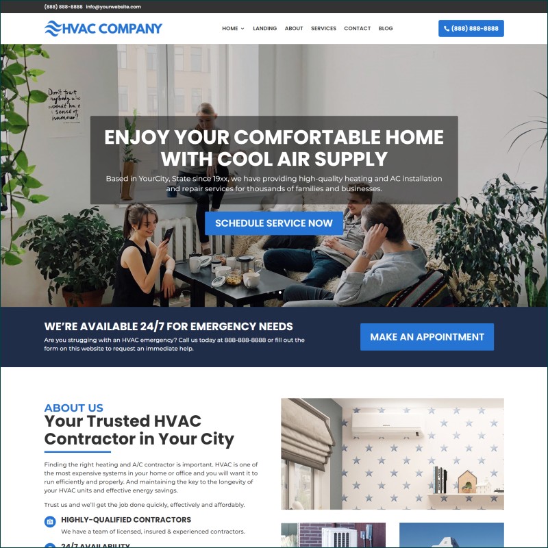 Free HVAC Website With Hosting