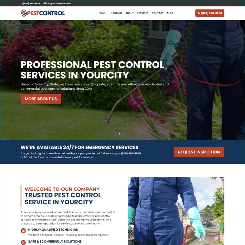 Free Pest Control Website With Hosting
