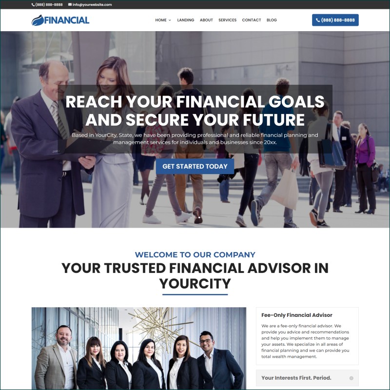 Free Financial Advisor Website With Hosting
