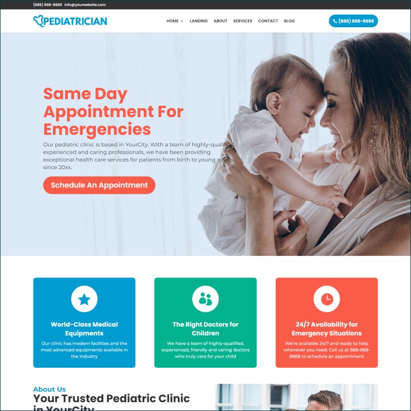 Free Pediatrician Website With Hosting