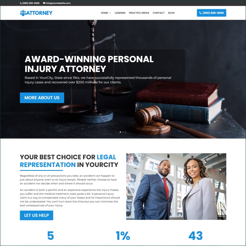 Free Personal Injury Attorney Website With Hosting