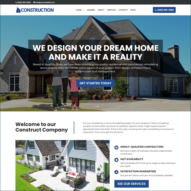 Free Remodelling Contractors Website With Hosting