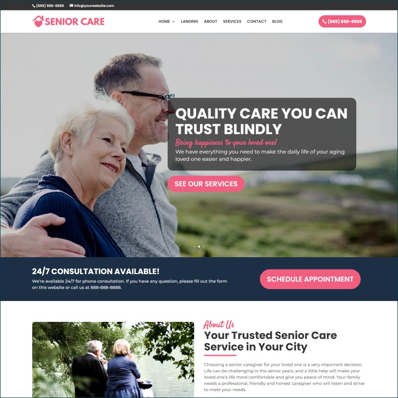Free Senior Care Website With Hosting